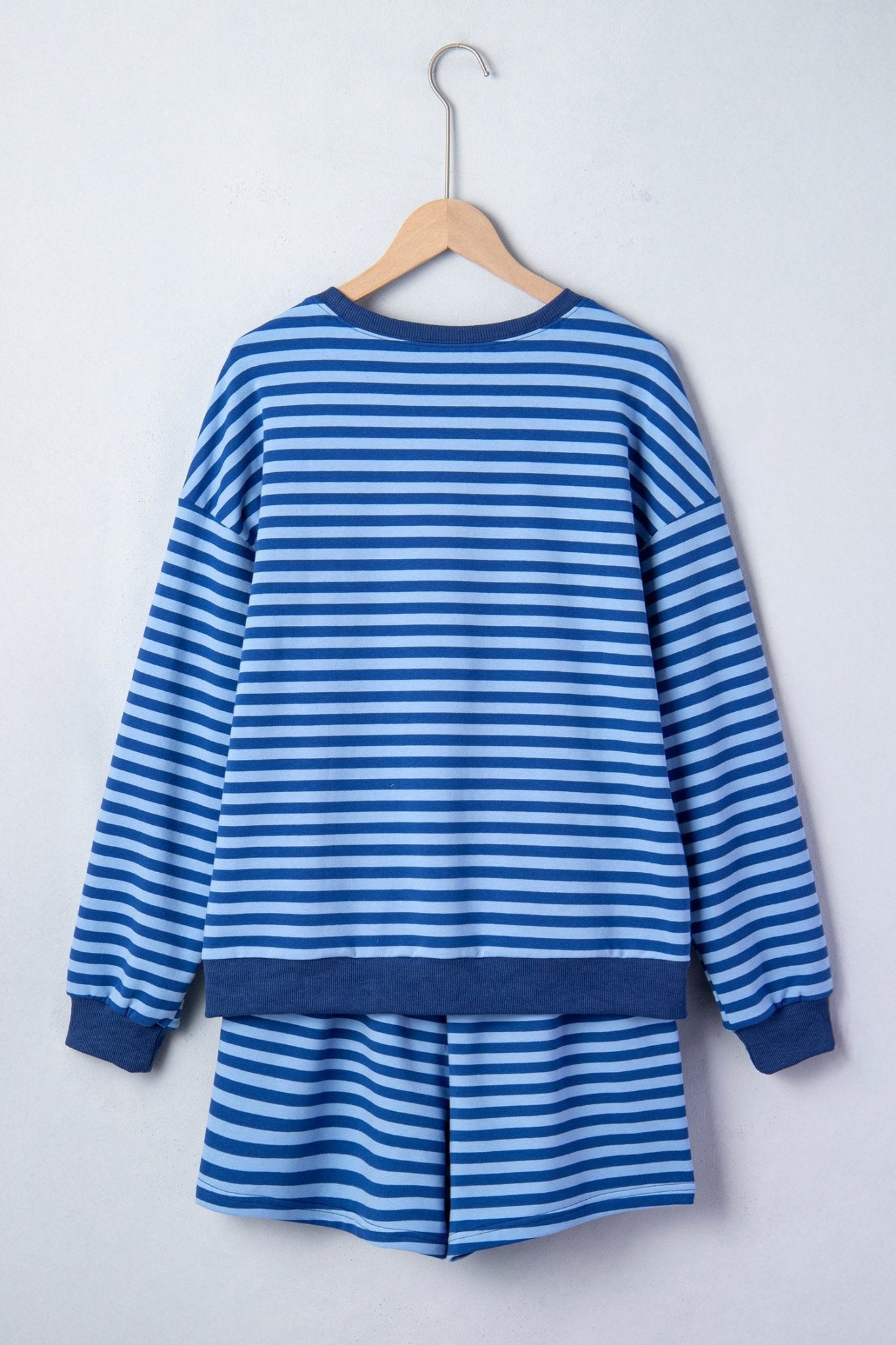 Stripe Long Sleeve Pullover & Shorts Set - Rooted & Reckless Co.