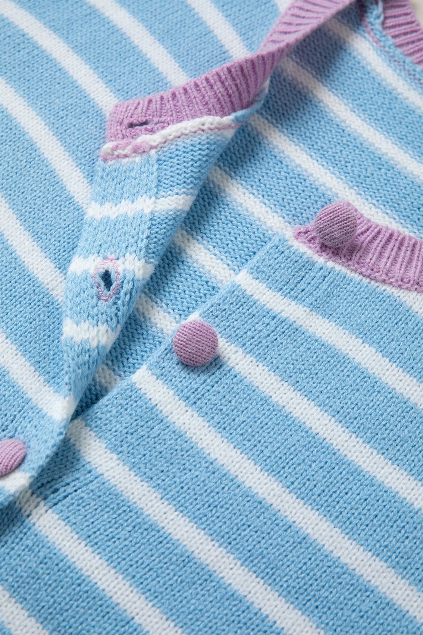 Stripe Long Sleeve Round Neck Open Front Cardigan - Rooted & Reckless Co.