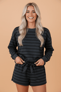 Stripe Long Sleeve Top & Shorts Set - Rooted & Reckless Co.