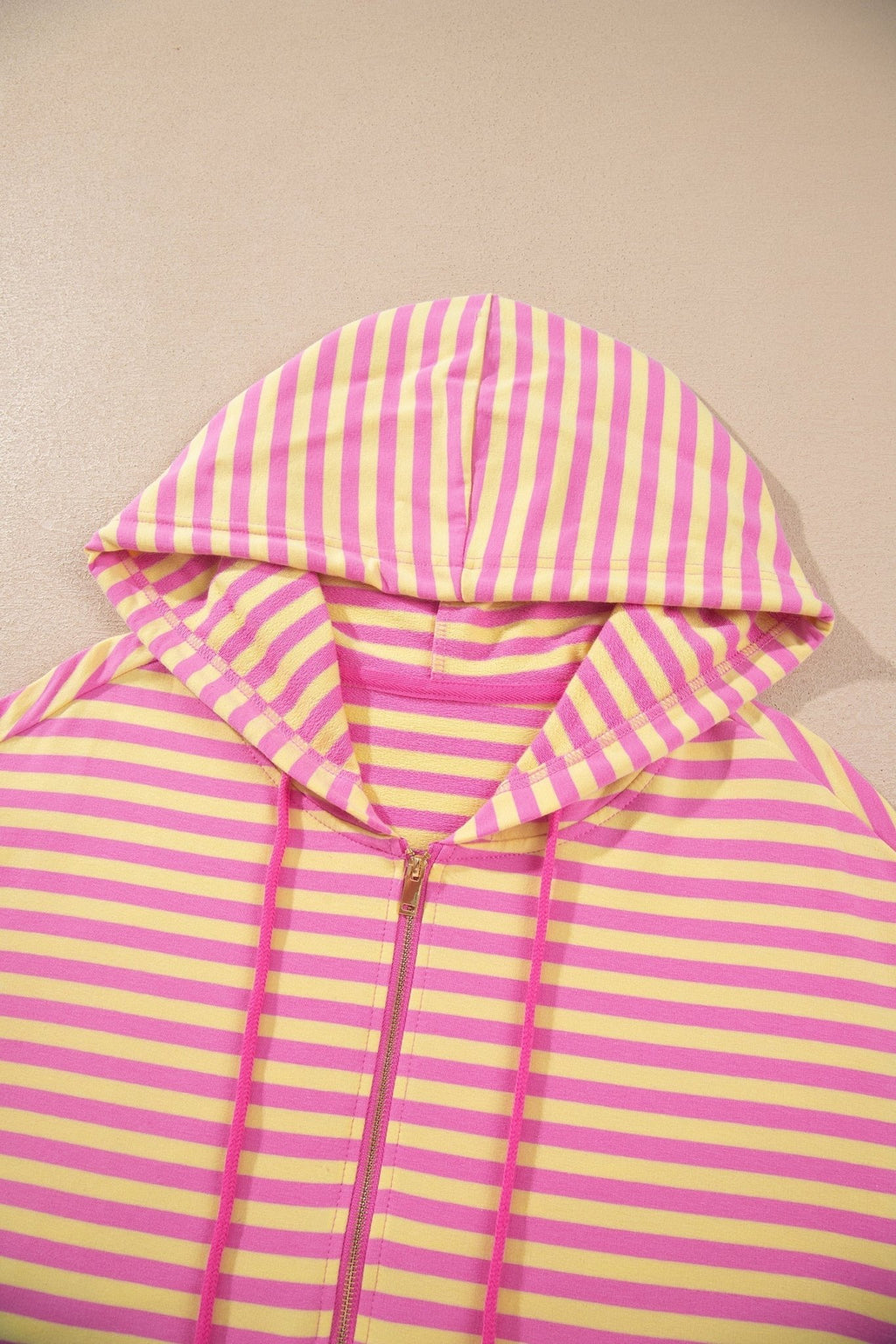 Stripe Long Sleeve Zip-Up Hoodie & Shorts Set - Rooted & Reckless Co.