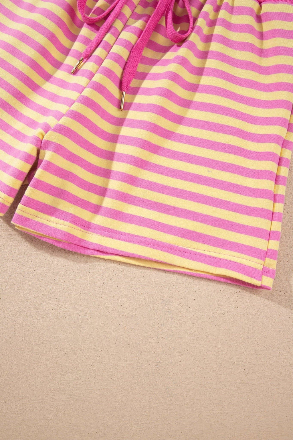 Stripe Long Sleeve Zip-Up Hoodie & Shorts Set - Rooted & Reckless Co.
