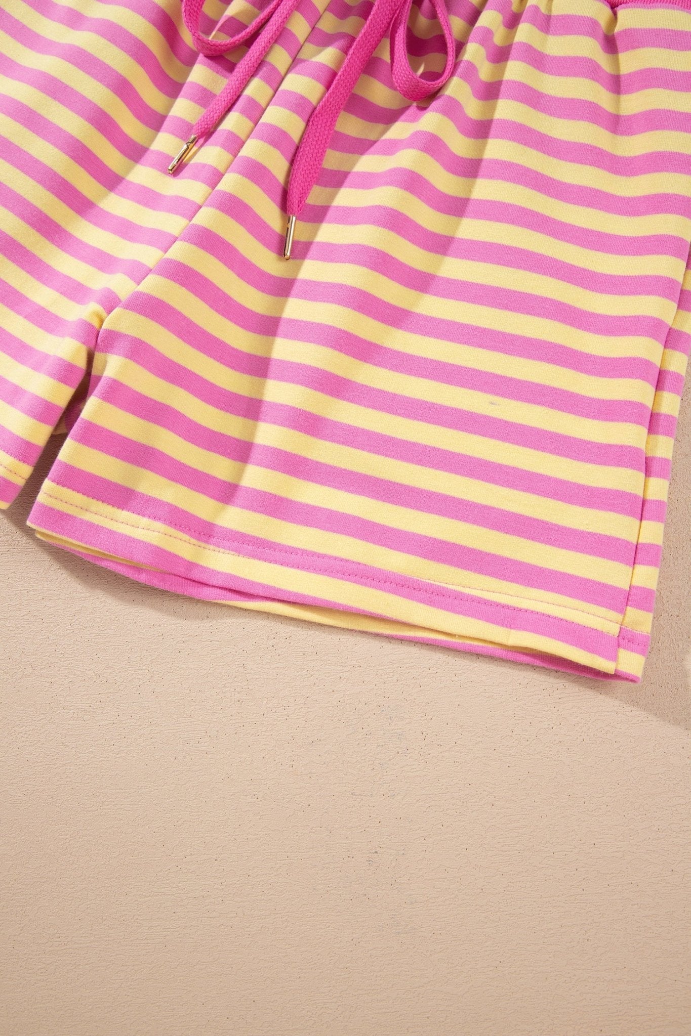 Stripe Long Sleeve Zip-Up Hoodie & Shorts Set - Rooted & Reckless Co.