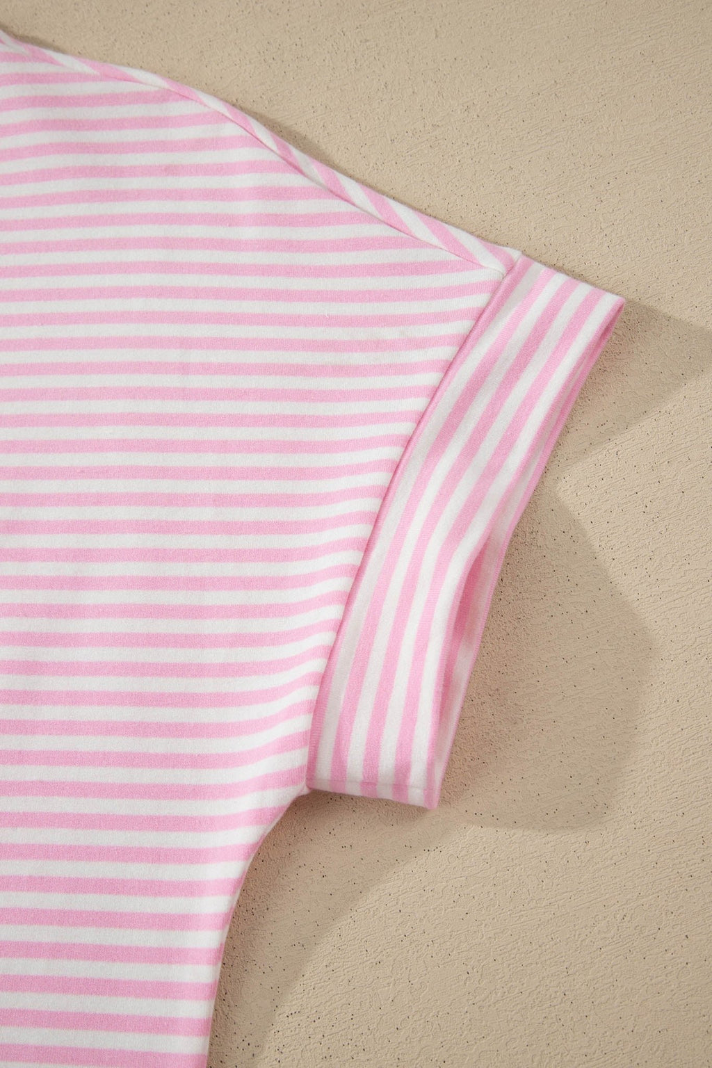 Stripe Mock Neck Cuffed Sleeve Tee Dress - Rooted & Reckless Co.