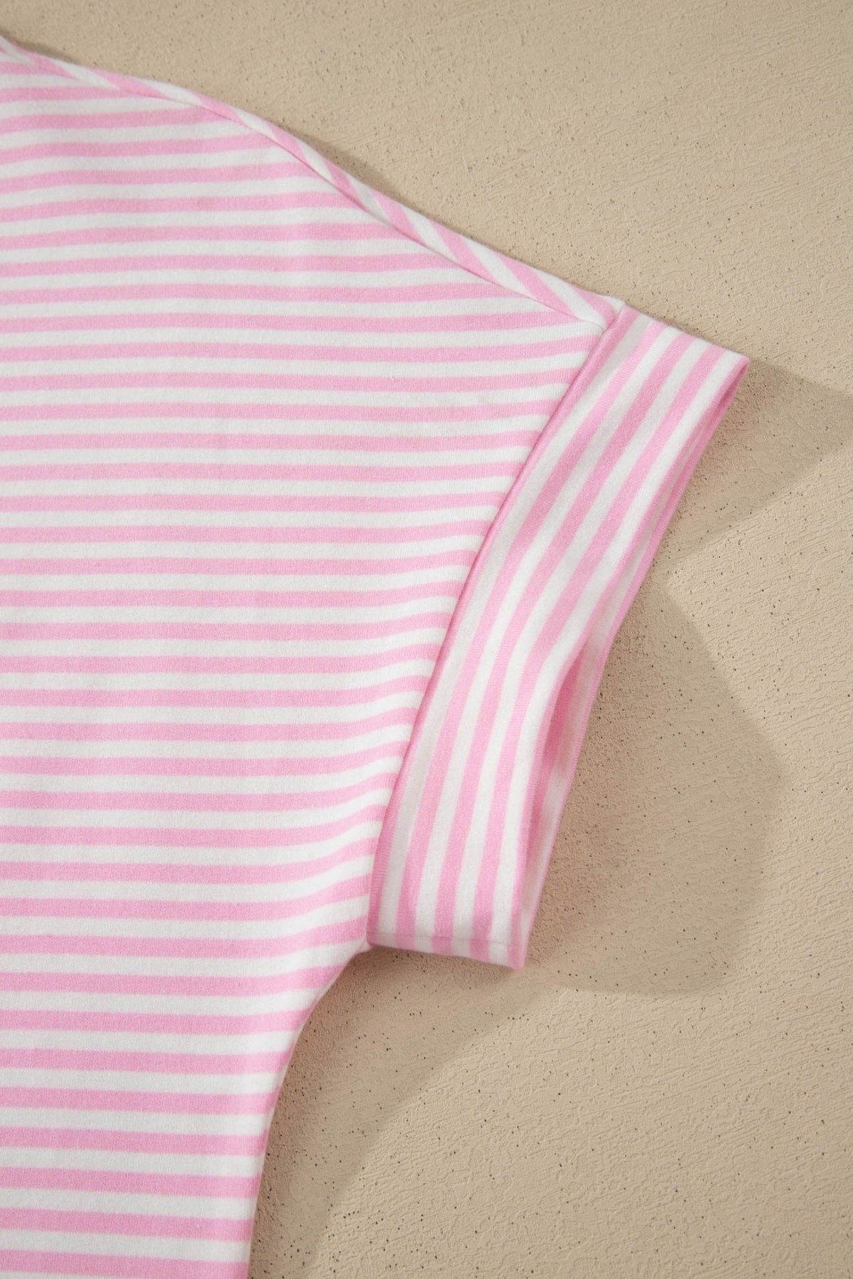 Stripe Mock Neck Cuffed Sleeve Tee Dress - Rooted & Reckless Co.