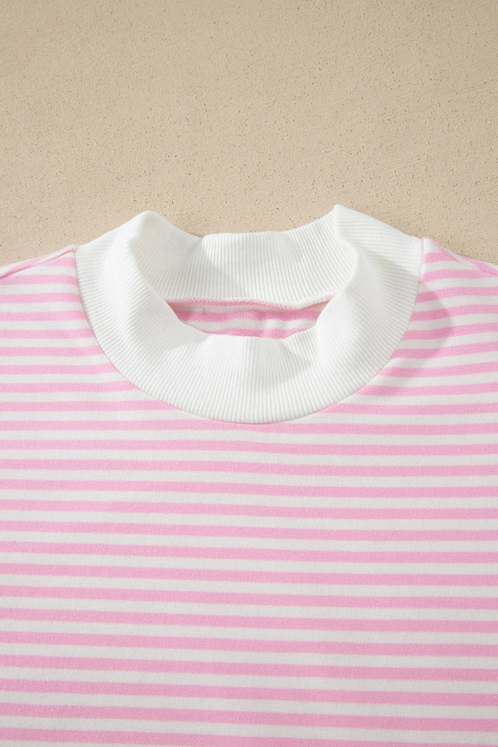 Stripe Mock Neck Cuffed Sleeve Tee Dress - Rooted & Reckless Co.
