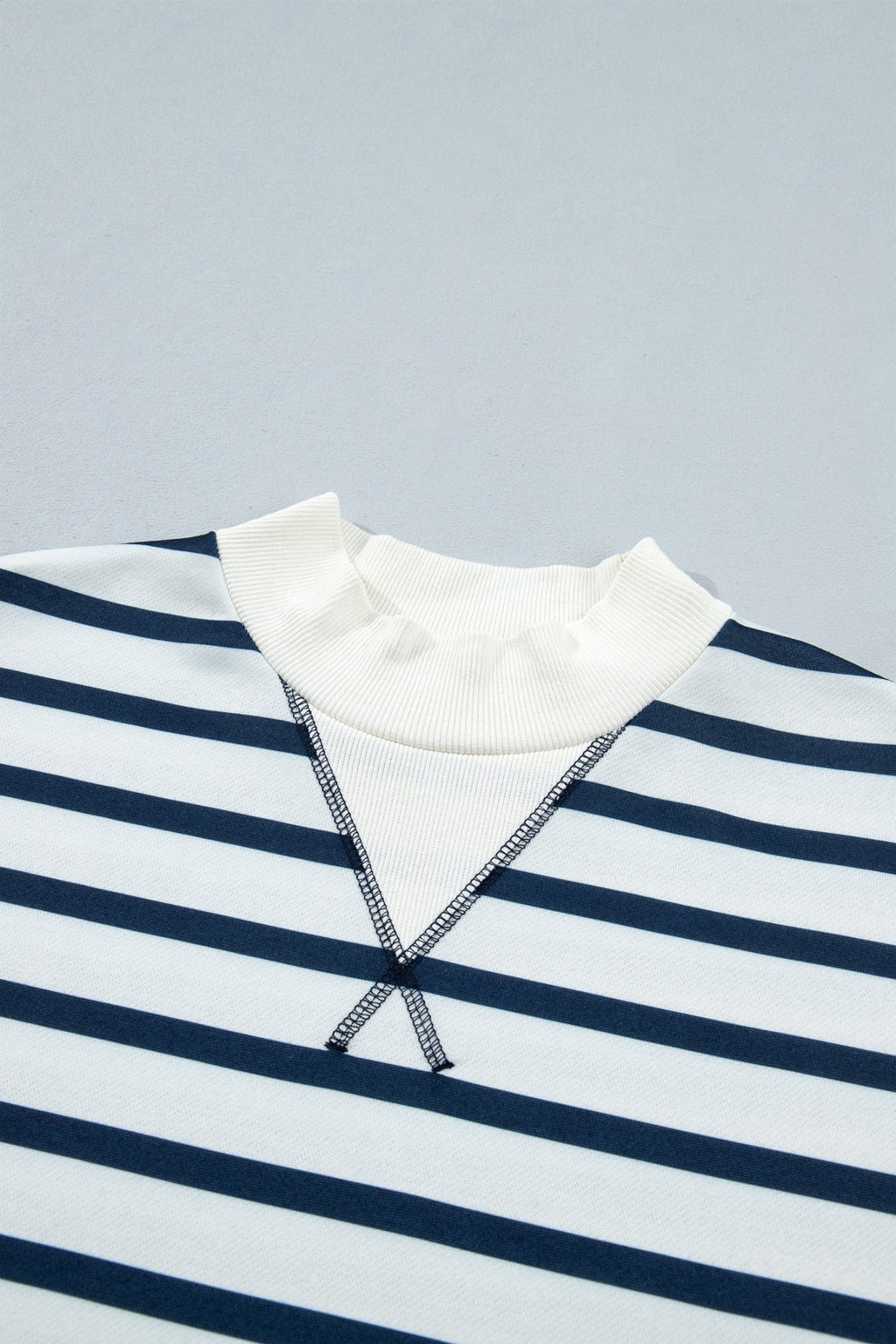 Stripe Mock Neck Top & Reverse Seam Pants Set - Rooted & Reckless Co.