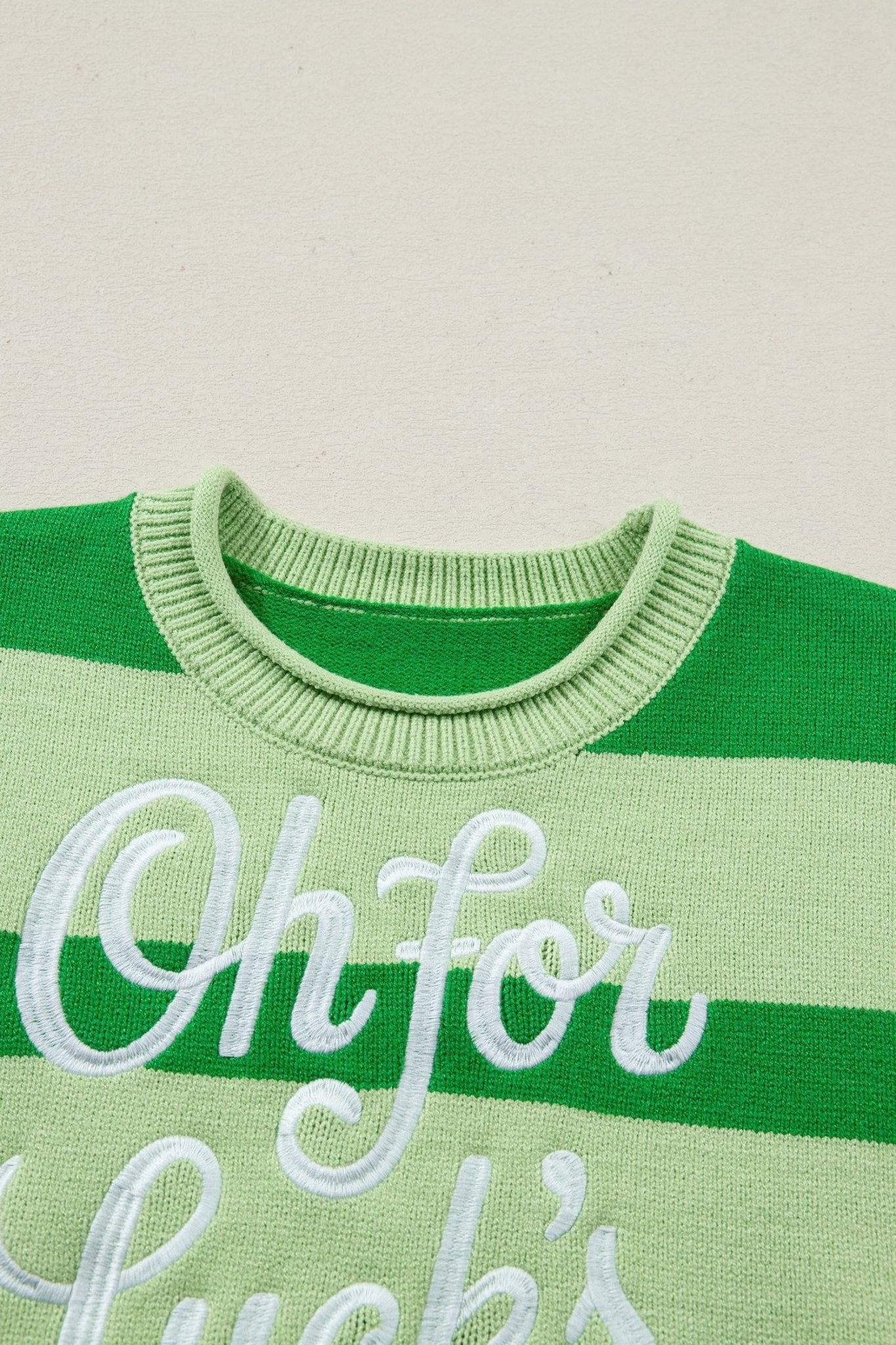 Stripe Oh for Luck’s Sake St Patrick Sweater - Rooted & Reckless Co.