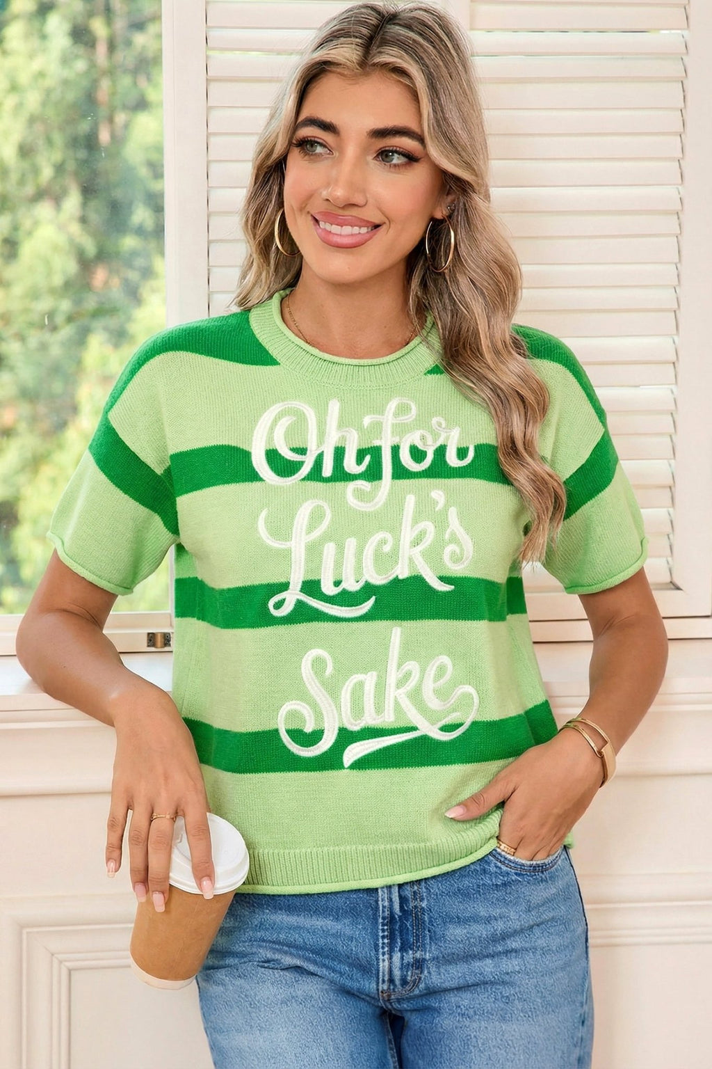 Stripe Oh for Luck’s Sake St Patrick Sweater - Rooted & Reckless Co.
