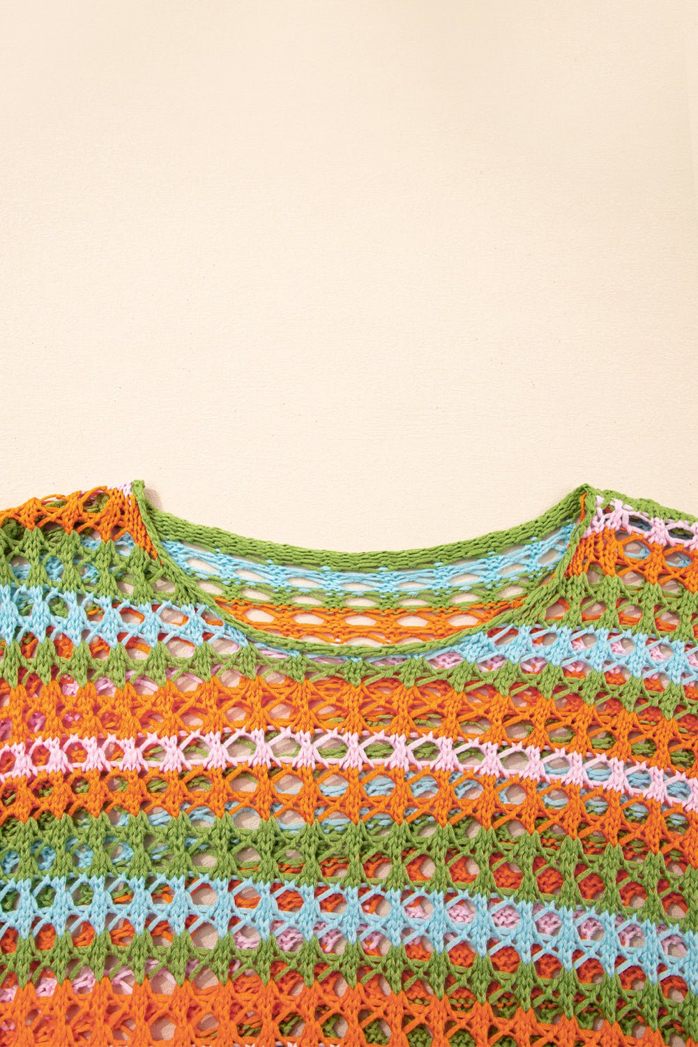 Stripe Open-Knit Beach Cover-Up Sweater - Rooted & Reckless Co.