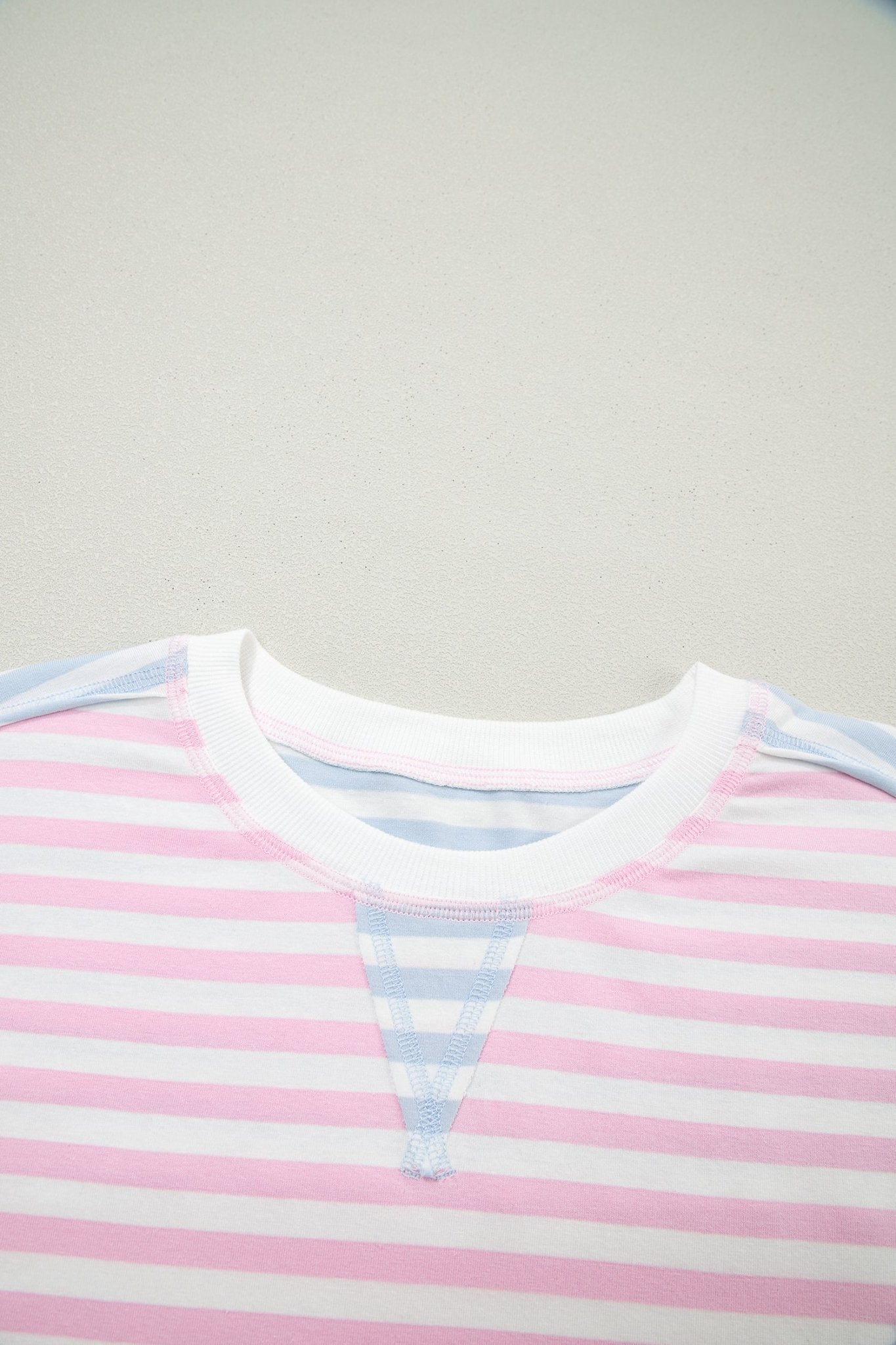 Stripe Oversize Dolman Sleeve Patchwork T-Shirt - Rooted & Reckless Co.