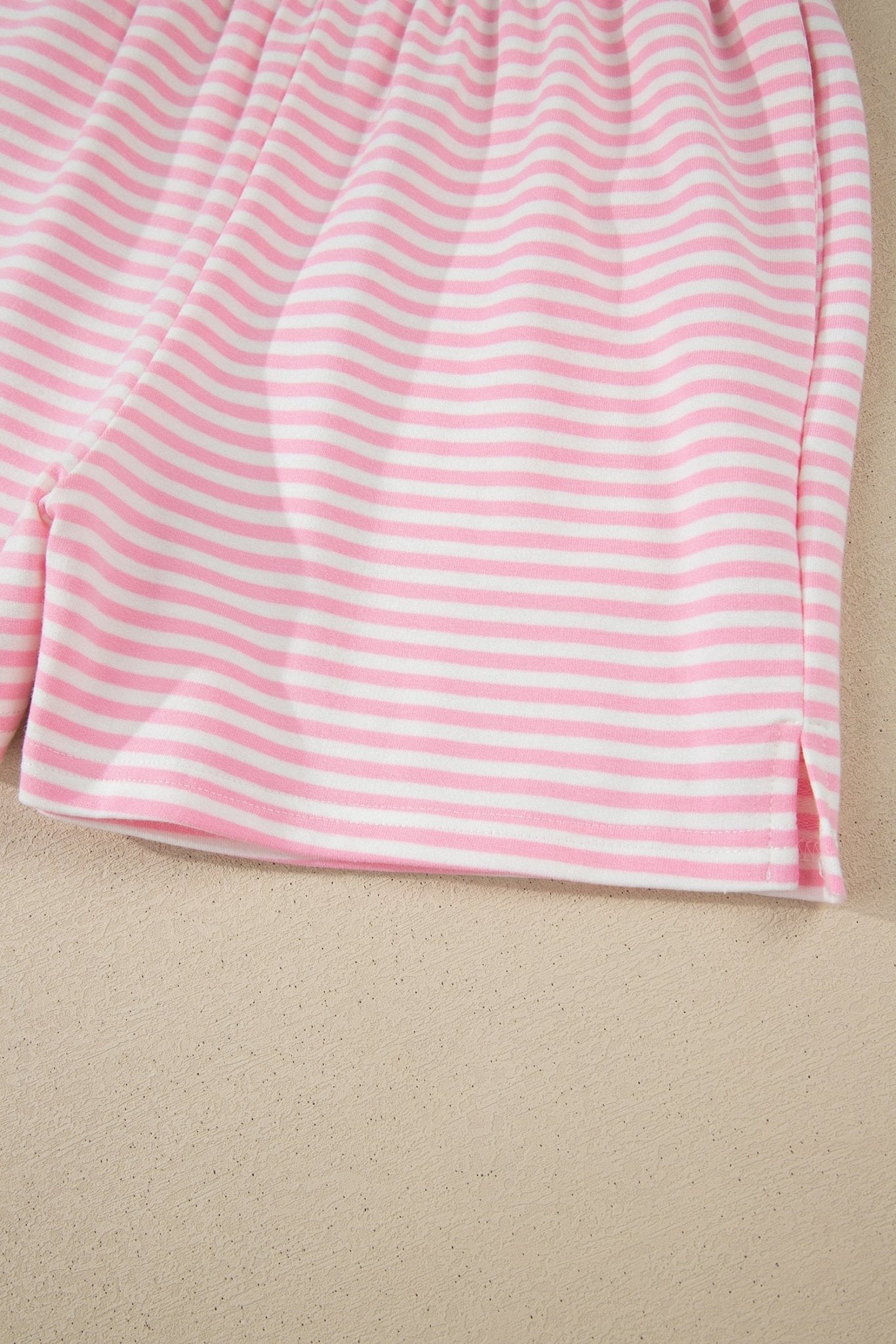 Stripe Oversize Mock Neck Sweatshirt & Shorts Set - Rooted & Reckless Co.