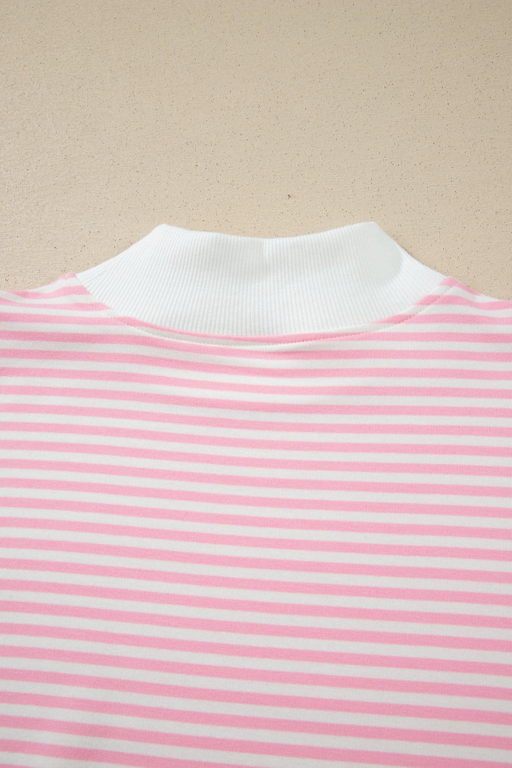Stripe Oversize Mock Neck Sweatshirt & Shorts Set - Rooted & Reckless Co.