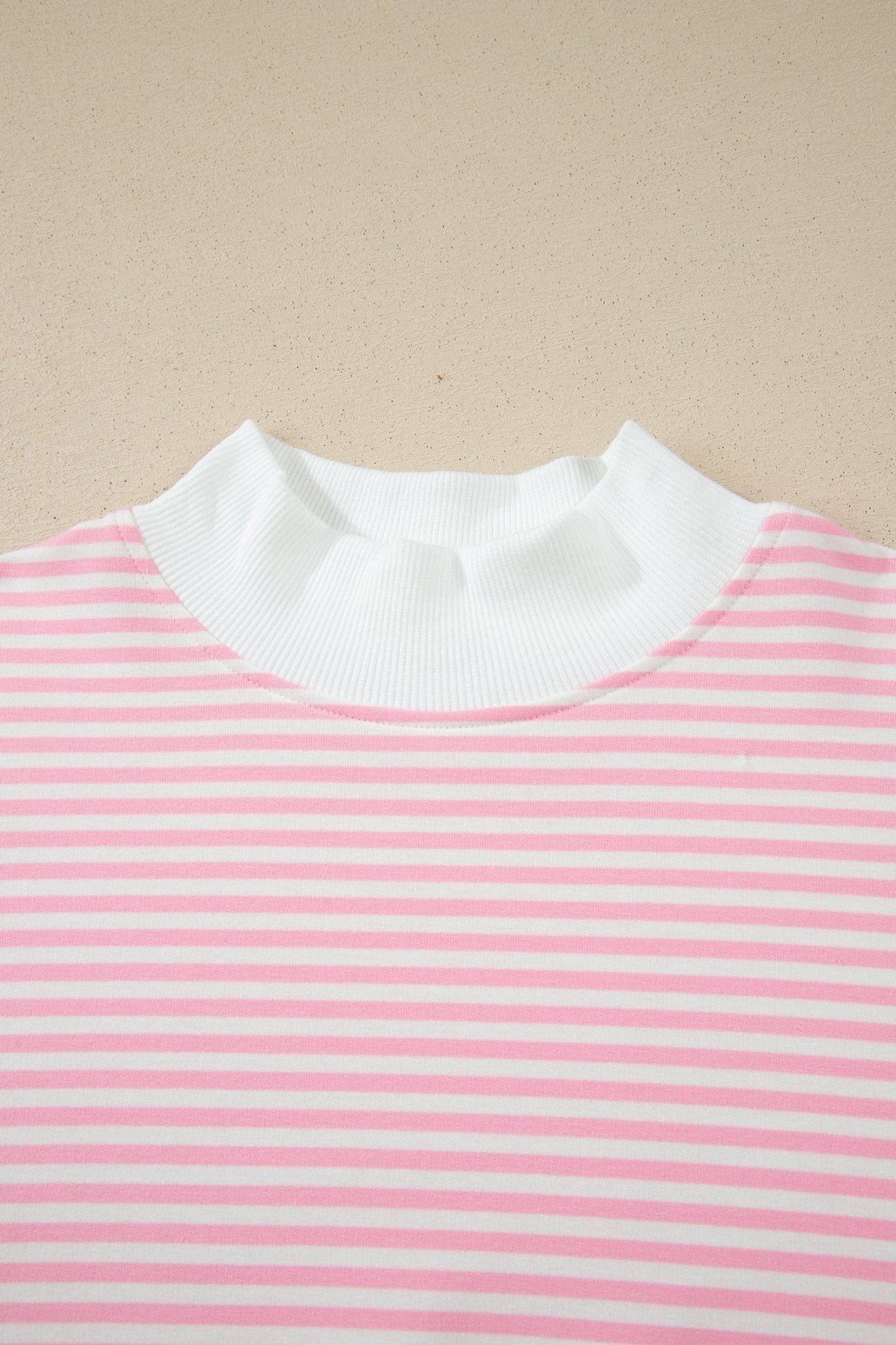 Stripe Oversize Mock Neck Sweatshirt & Shorts Set - Rooted & Reckless Co.