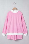 Stripe Oversize Mock Neck Sweatshirt & Shorts Set - Rooted & Reckless Co.