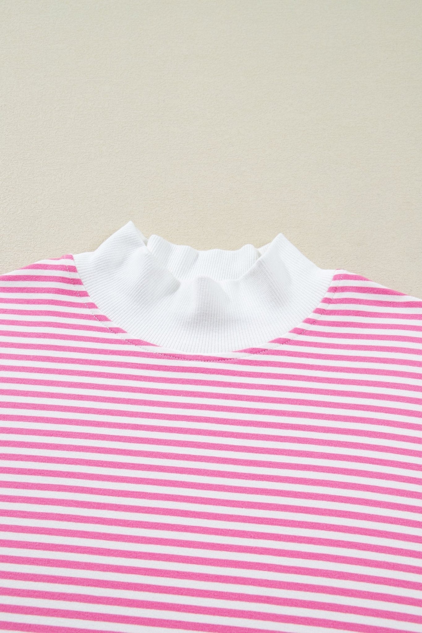 Stripe Oversize Mock Neck Sweatshirt & Shorts Set - Rooted & Reckless Co.
