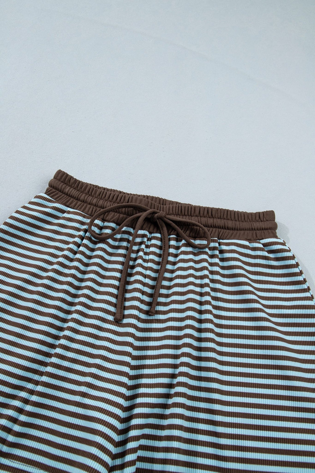Stripe Oversized Long Sleeve Top & Drawstring Shorts Set - Rooted & Reckless Co.
