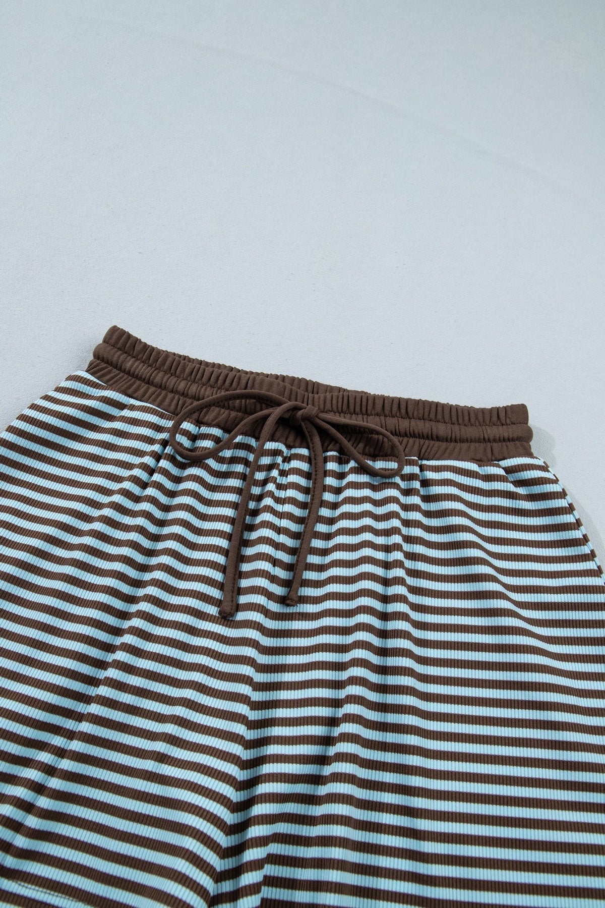 Stripe Oversized Long Sleeve Top & Drawstring Shorts Set - Rooted & Reckless Co.