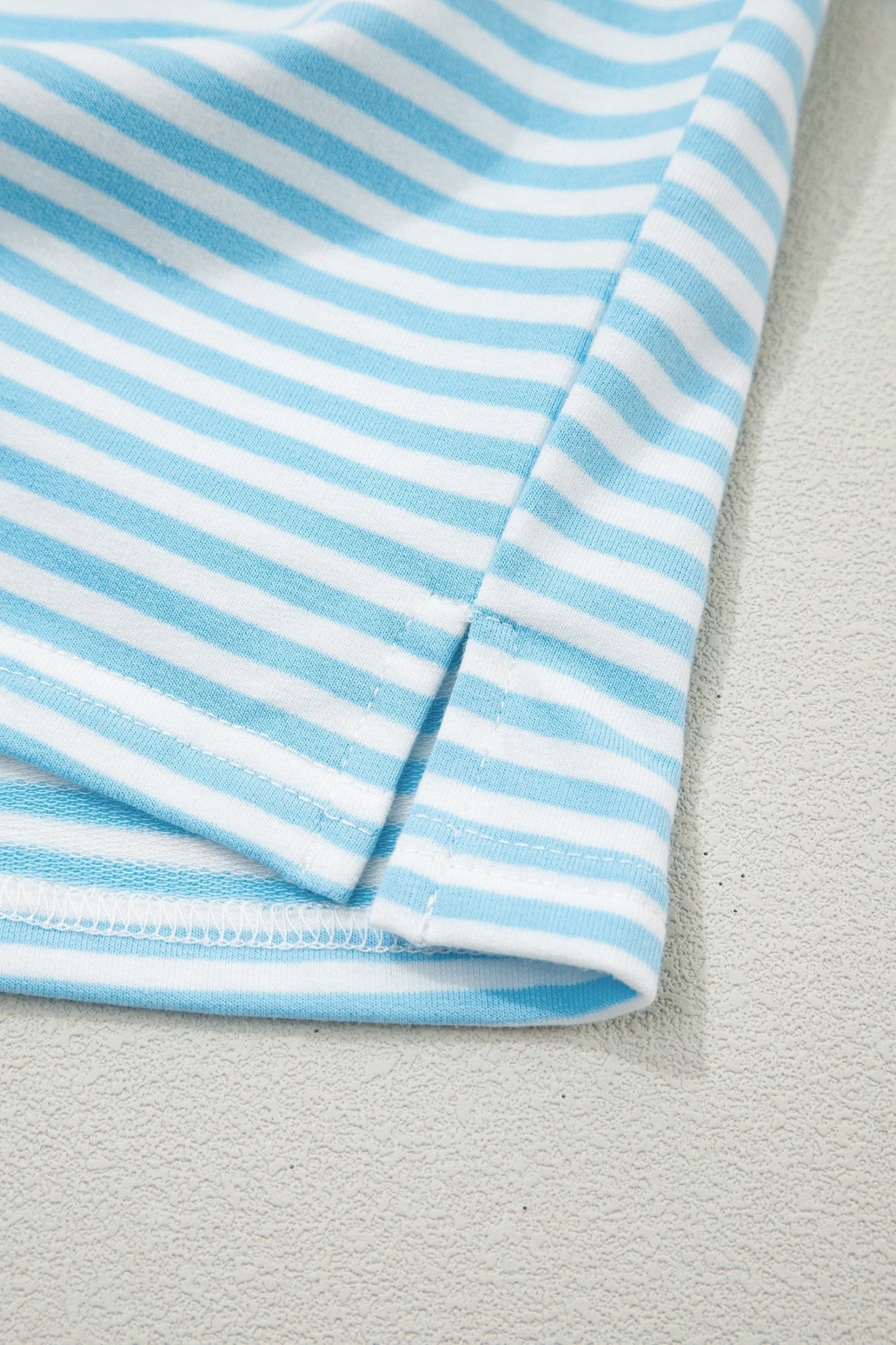 Stripe Oversized Mock Neck Sweatshirt & Shorts Set - Rooted & Reckless Co.