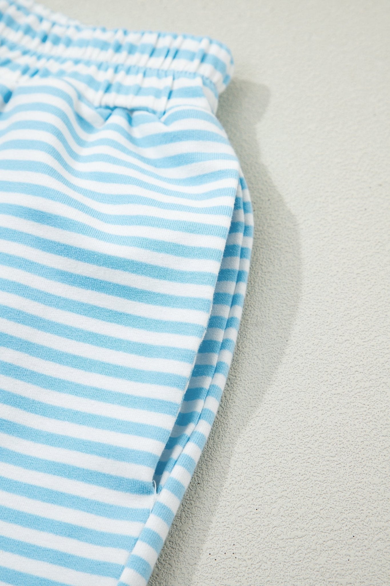 Stripe Oversized Mock Neck Sweatshirt & Shorts Set - Rooted & Reckless Co.