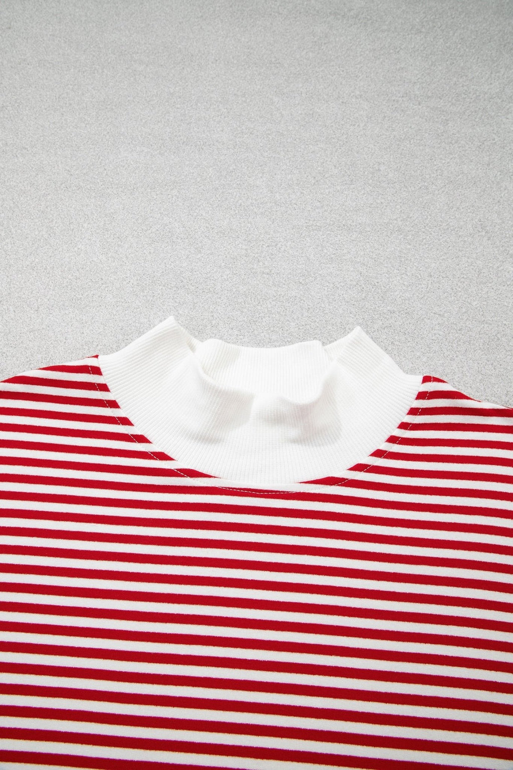 Stripe Oversized Mock Neck Sweatshirt & Shorts Set - Rooted & Reckless Co.