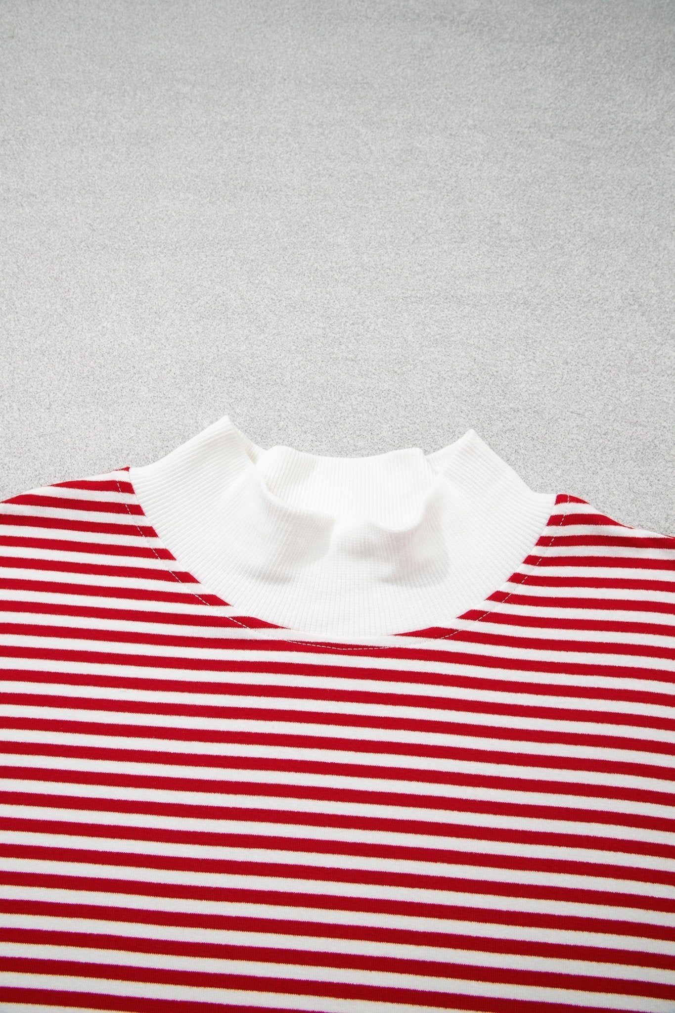 Stripe Oversized Mock Neck Sweatshirt & Shorts Set - Rooted & Reckless Co.