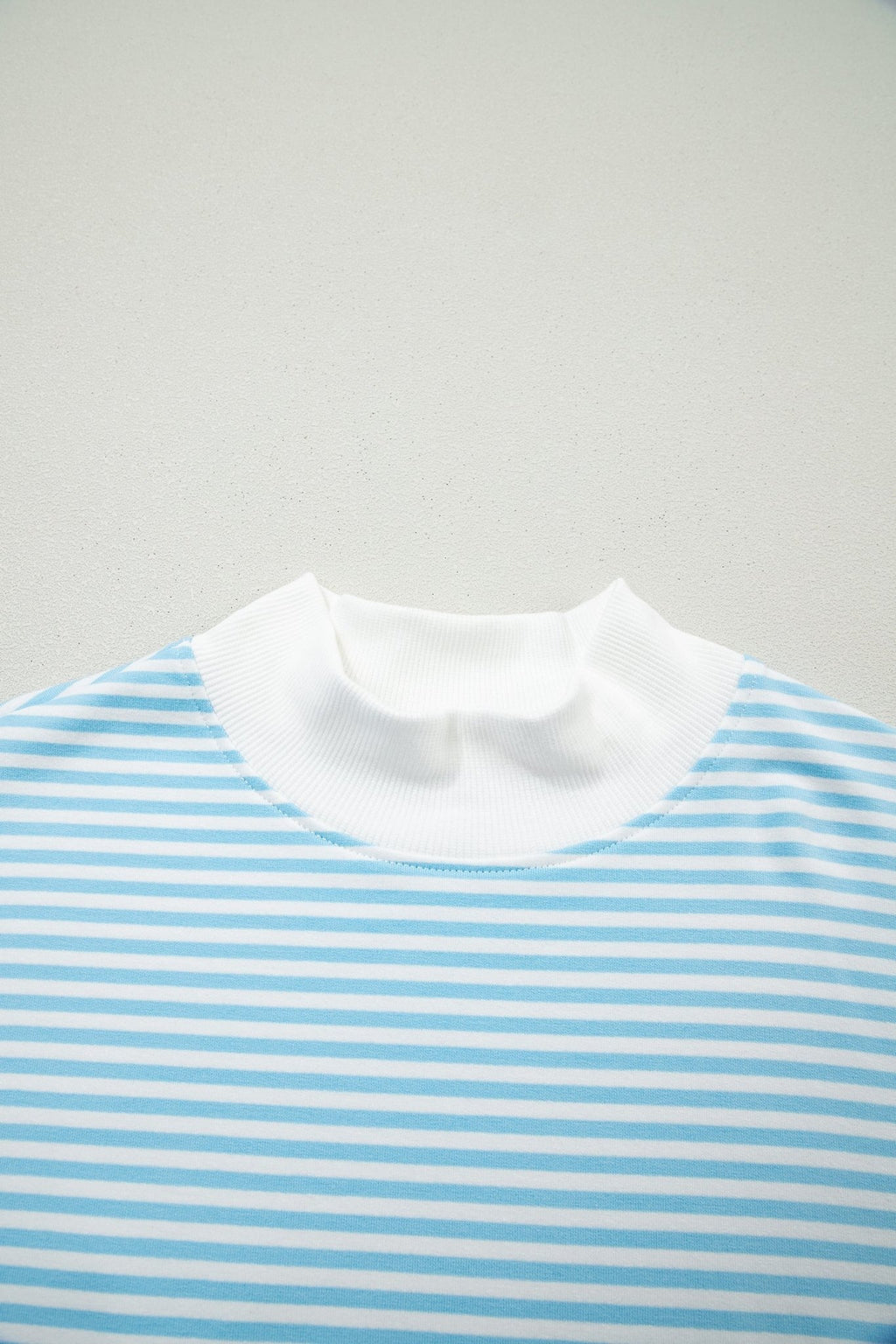 Stripe Oversized Mock Neck Sweatshirt & Shorts Set - Rooted & Reckless Co.