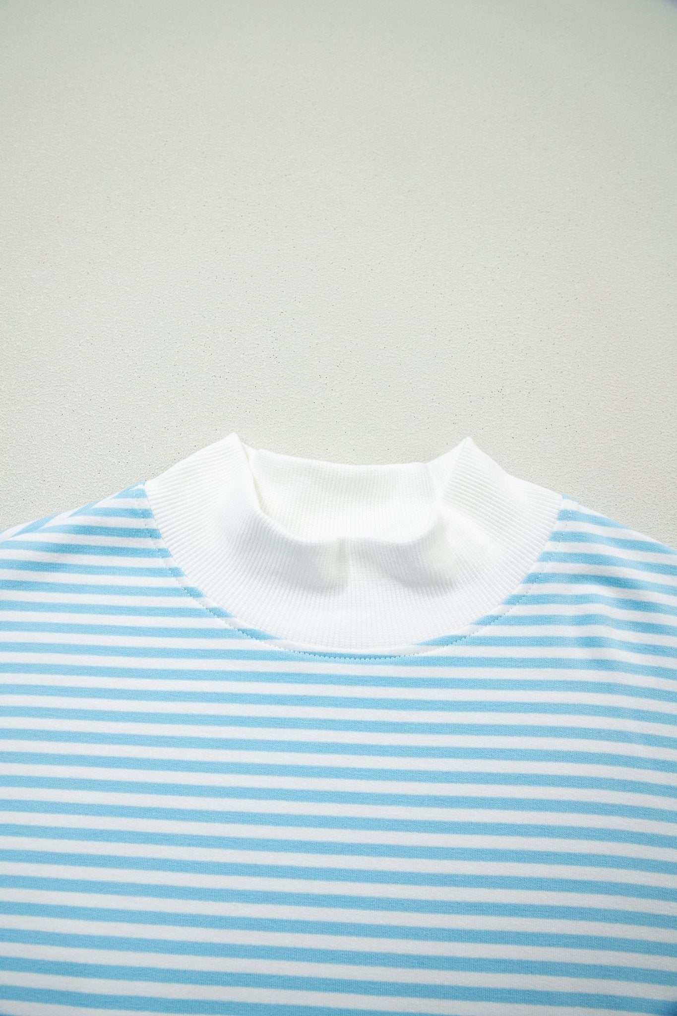 Stripe Oversized Mock Neck Sweatshirt & Shorts Set - Rooted & Reckless Co.