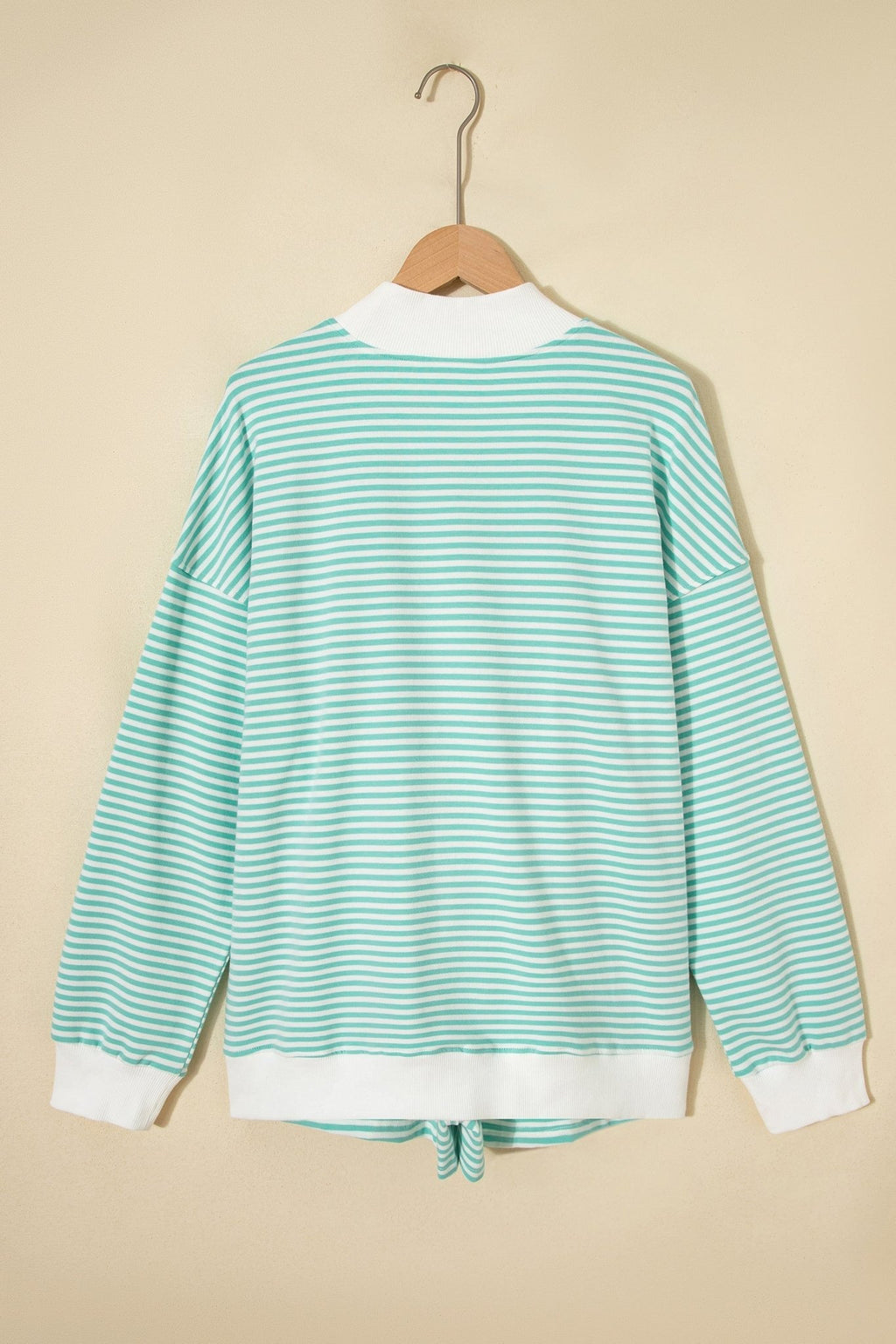 Stripe Oversized Mock Neck Sweatshirt & Shorts Set - Rooted & Reckless Co.