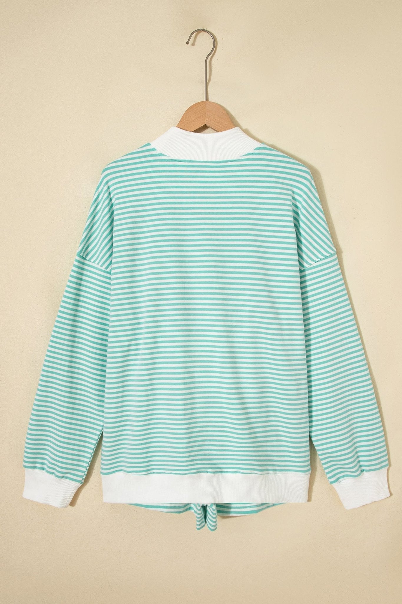 Stripe Oversized Mock Neck Sweatshirt & Shorts Set - Rooted & Reckless Co.