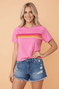 Stripe Patch Front Short Sleeve Tee - Rooted & Reckless Co.