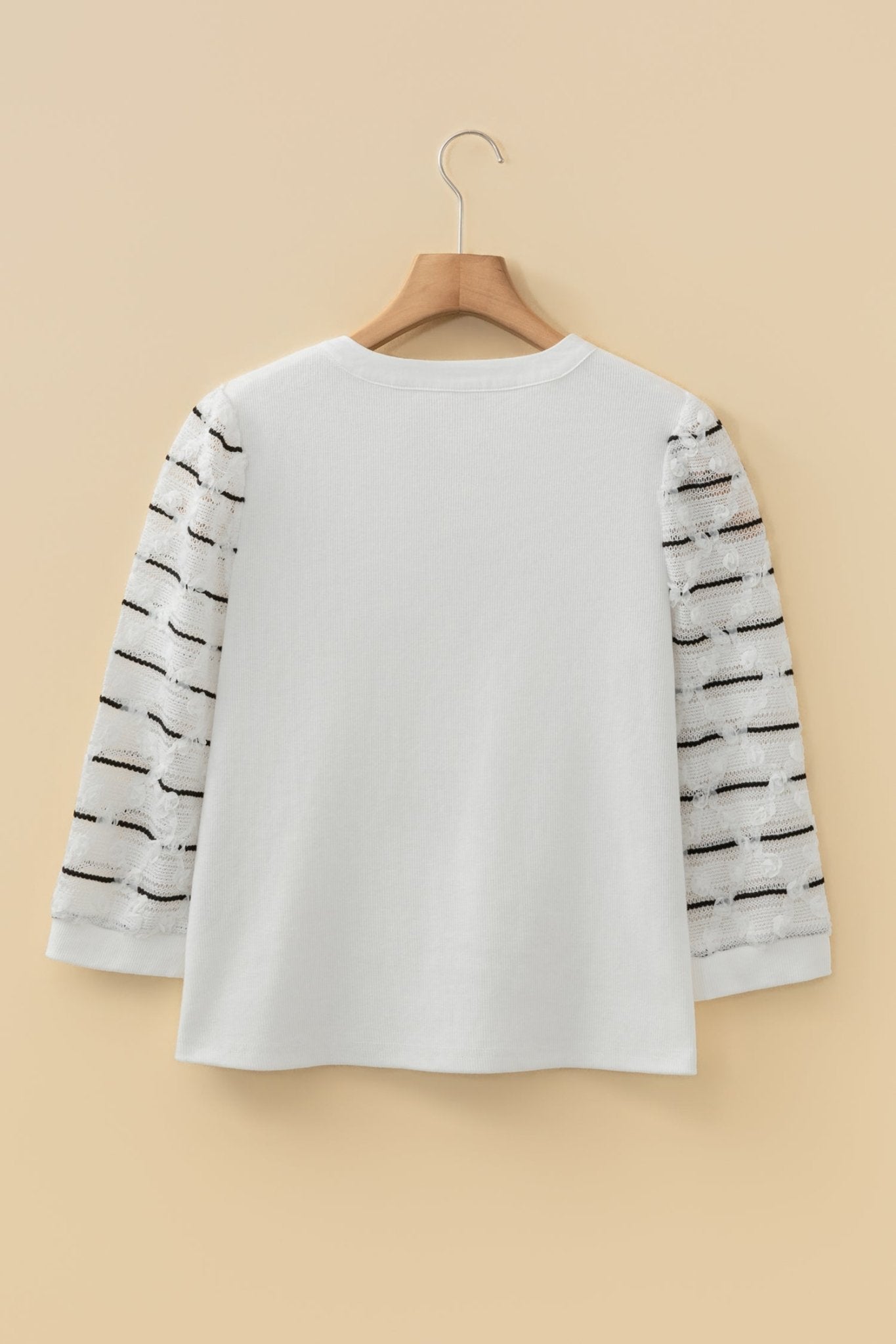 Stripe Patchwork Buttoned V-Neck Ribbed Knit Top - Rooted & Reckless Co.