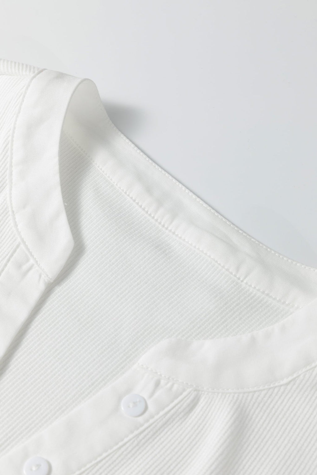 Stripe Patchwork Buttoned V-Neck Ribbed Knit Top - Rooted & Reckless Co.