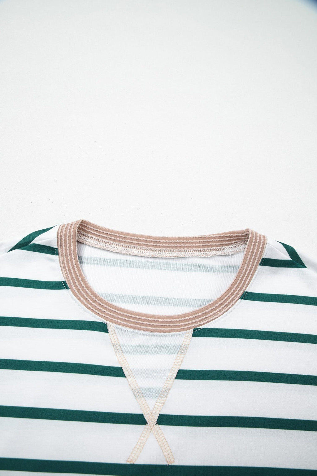 Stripe Patchwork Drop Shoulder Round Neck Sweatshirt - Rooted & Reckless Co.