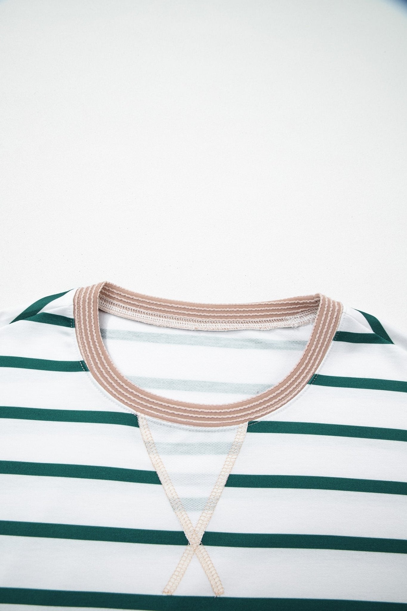 Stripe Patchwork Drop Shoulder Round Neck Sweatshirt - Rooted & Reckless Co.