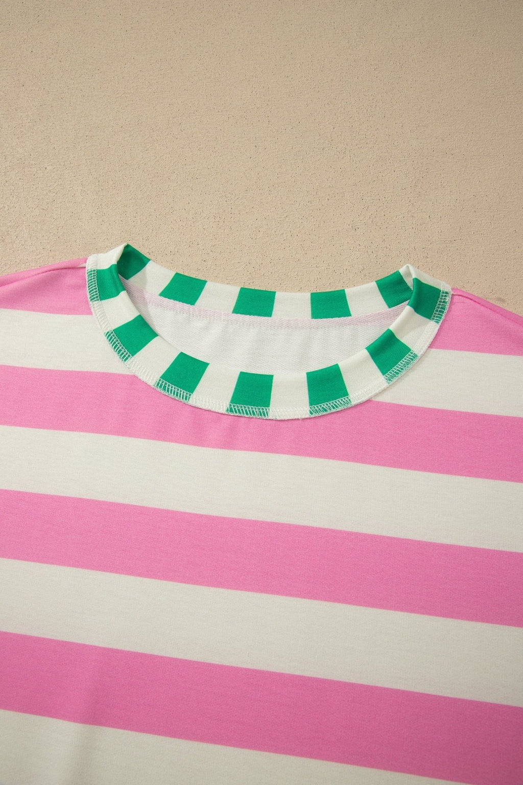 Stripe Patchwork Exposed Seam Oversized Top - Rooted & Reckless Co.