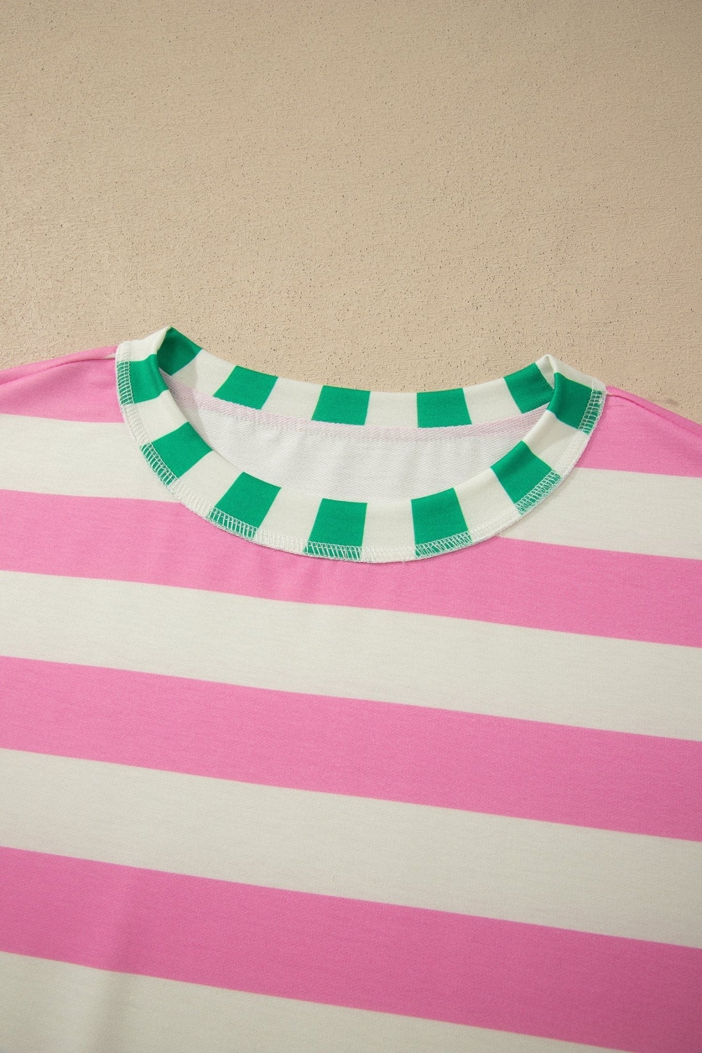 Stripe Patchwork Exposed Seam Oversized Top - Rooted & Reckless Co.