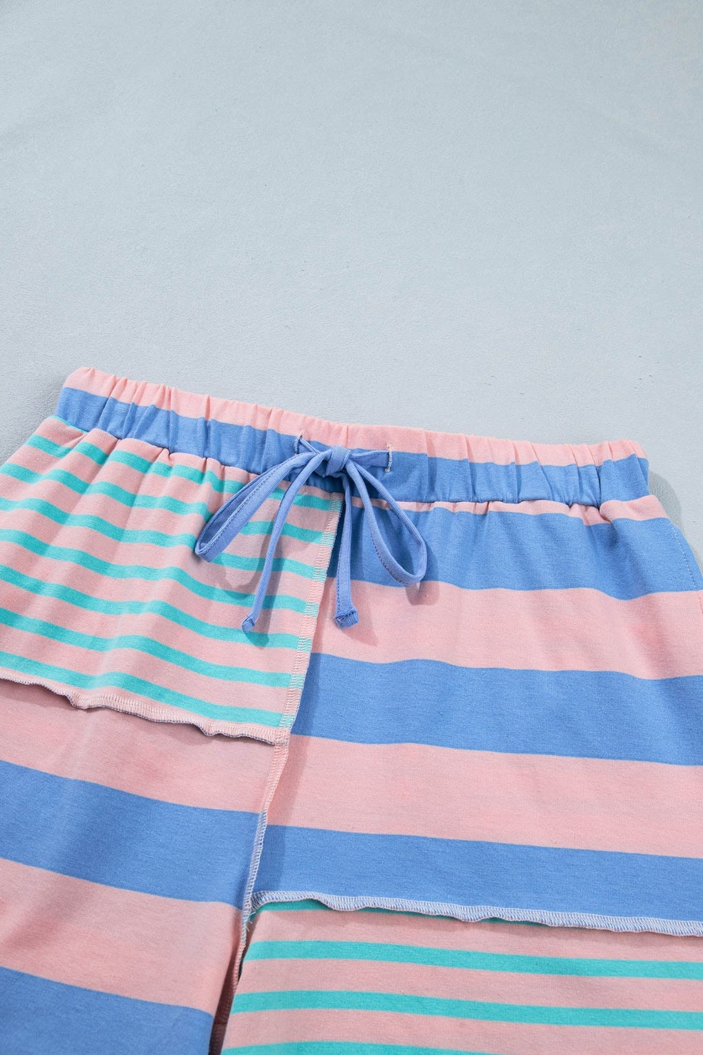 Stripe Patchwork Exposed Seam Top & Short Set - Rooted & Reckless Co.