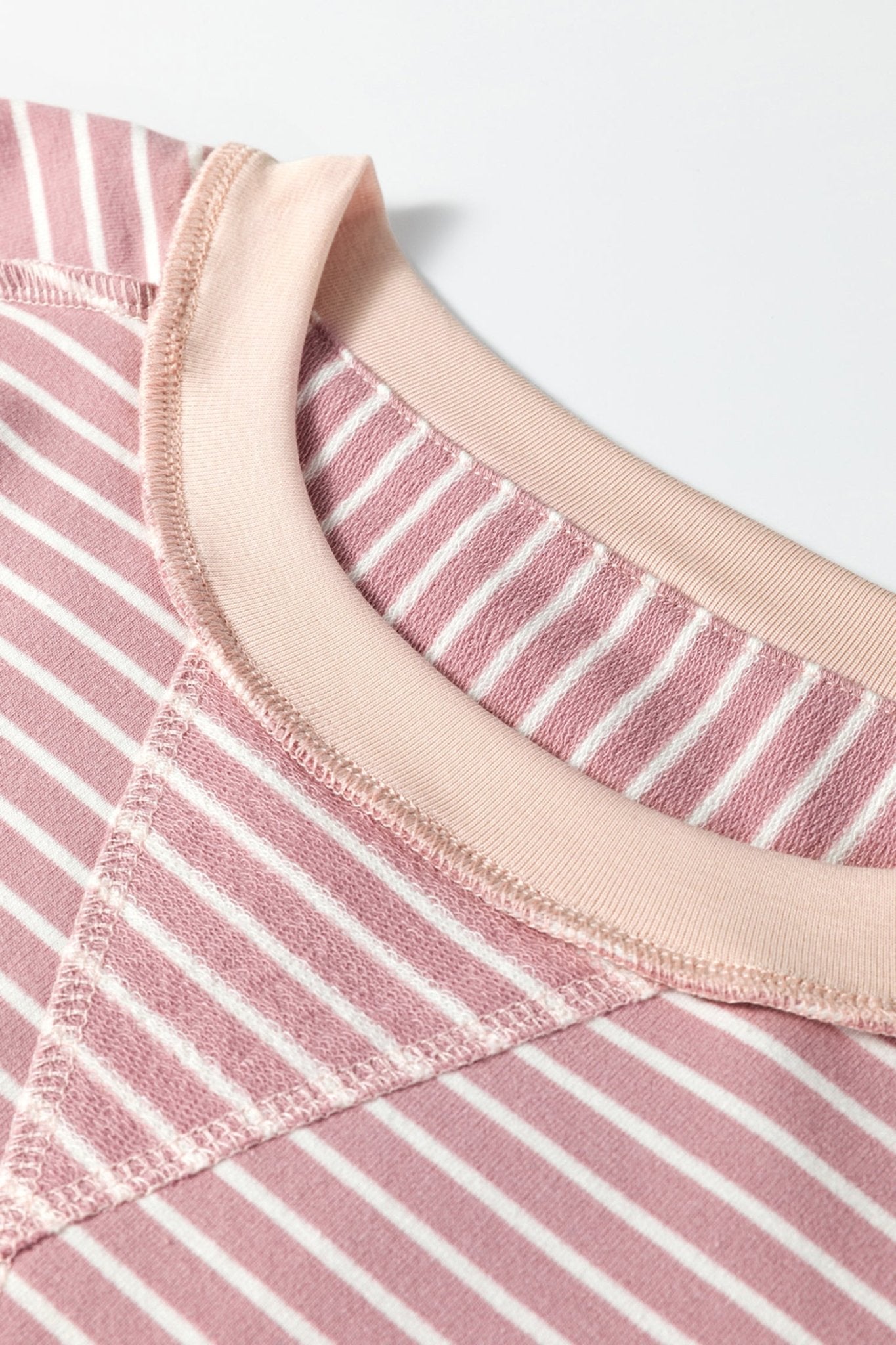 Stripe Patchwork Exposed Stitching Long Sleeve Top - Rooted & Reckless Co.