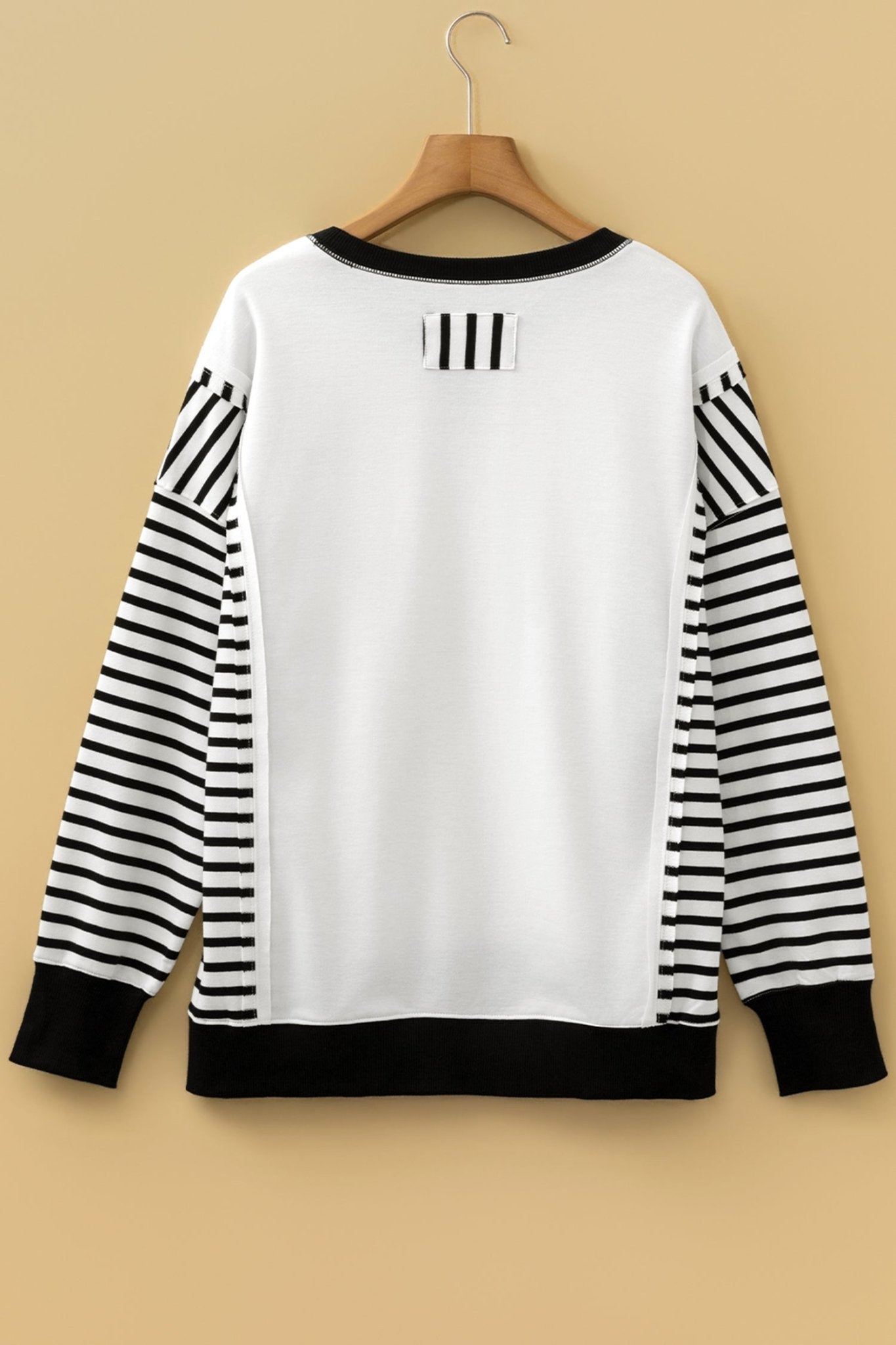 Stripe Patchwork Long Sleeve Knit Top - Rooted & Reckless Co.