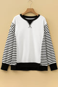 Stripe Patchwork Long Sleeve Knit Top - Rooted & Reckless Co.