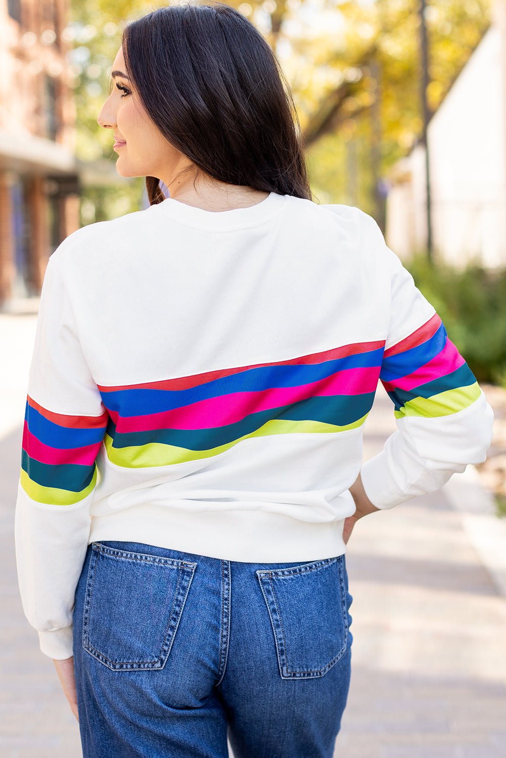 Stripe Patchwork Long Sleeve Top - Rooted & Reckless Co.