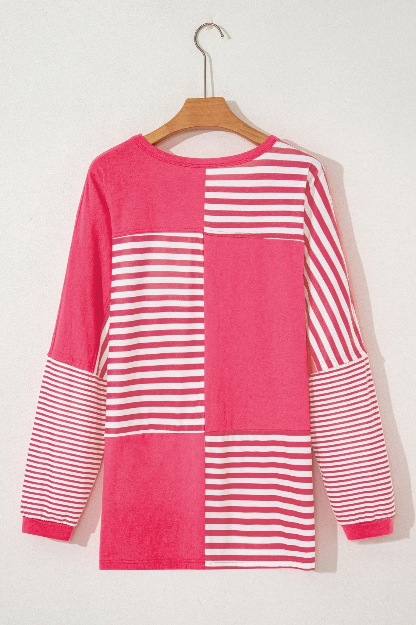Stripe Patchwork Long Sleeve Tunic Top - Rooted & Reckless Co.