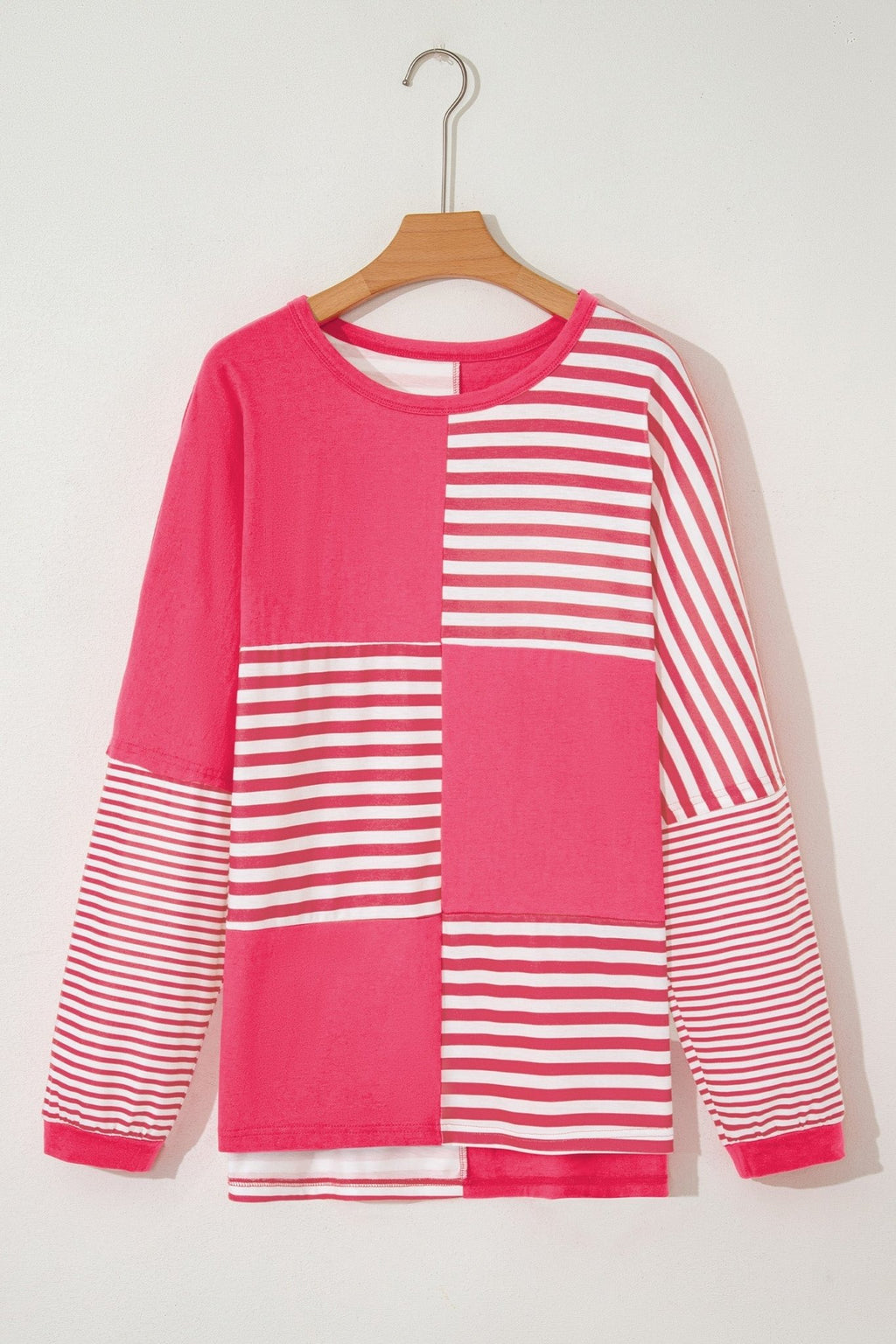 Stripe Patchwork Long Sleeve Tunic Top - Rooted & Reckless Co.