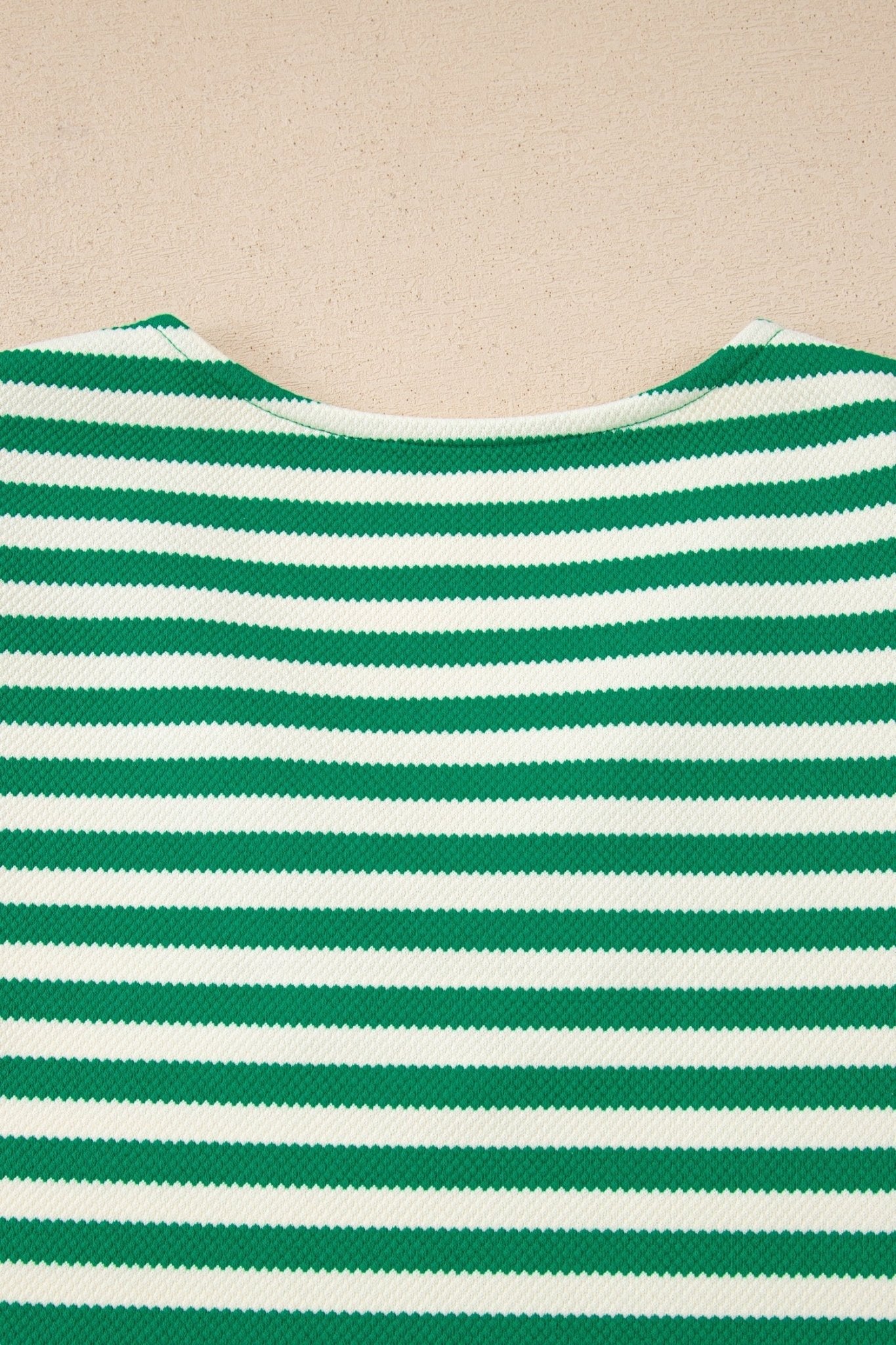 Stripe Patchwork Puff Short Sleeve V-Neck Blouse - Rooted & Reckless Co.