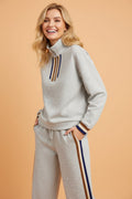 Stripe Patchwork Quarter-Zip Pullover and Pant Set - Rooted & Reckless Co.