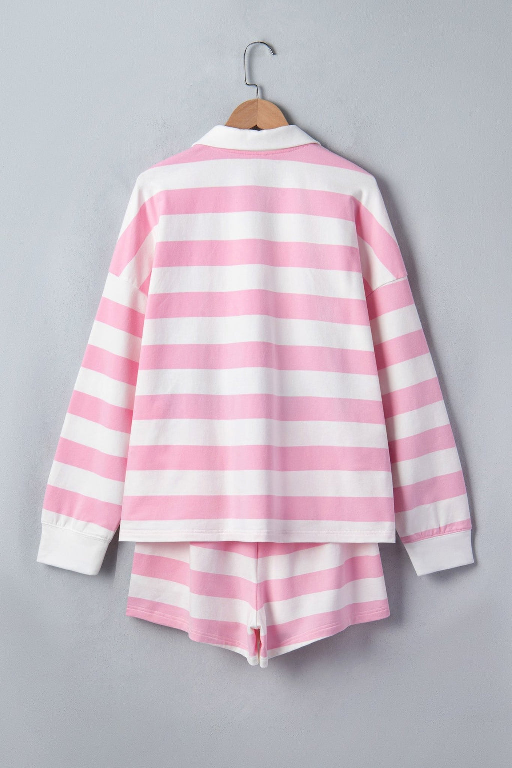 Stripe Patchwork Quarter Zip Pullover & Shorts Set - Rooted & Reckless Co.