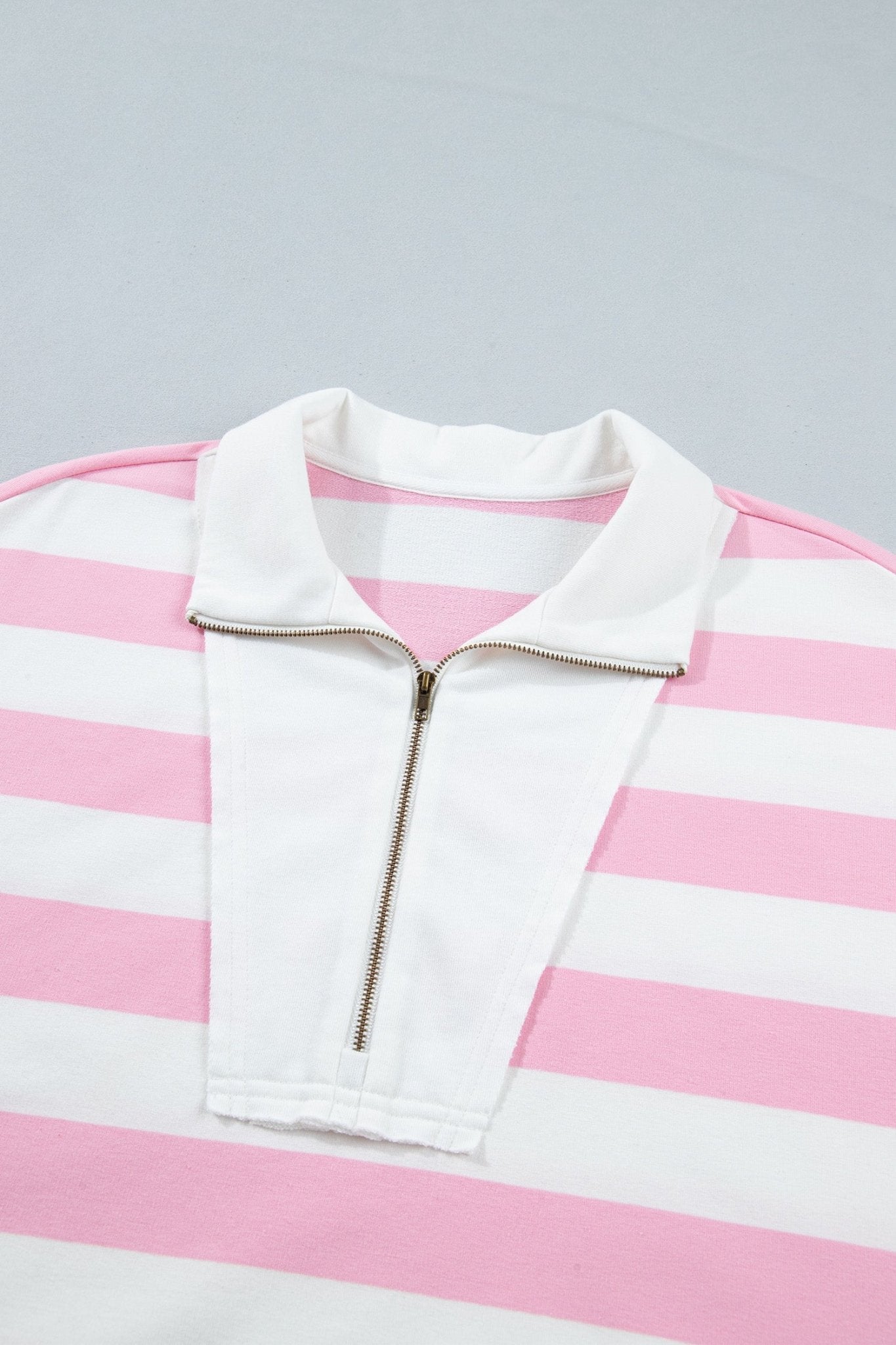Stripe Patchwork Quarter Zip Pullover & Shorts Set - Rooted & Reckless Co.