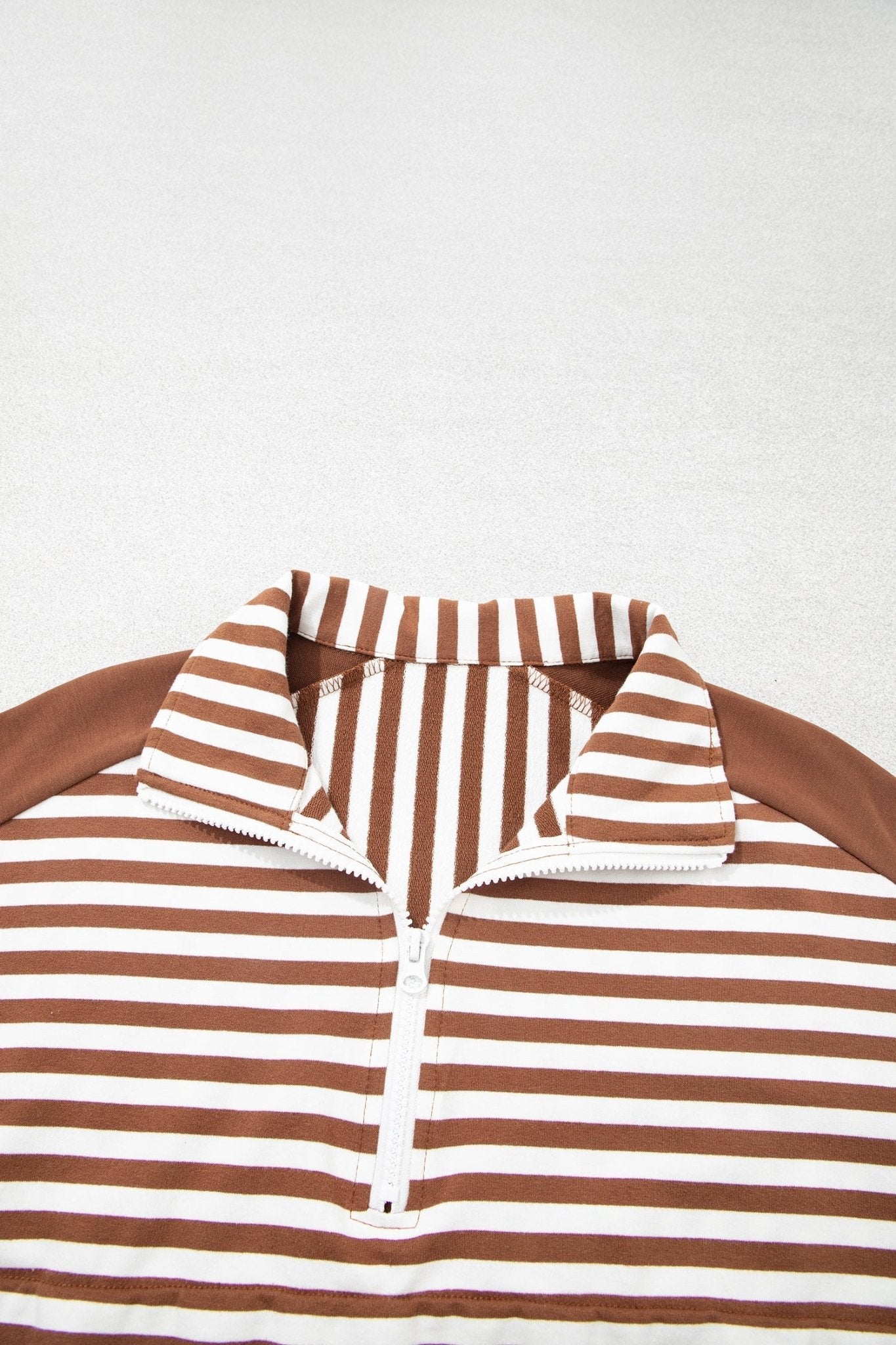 Stripe Patchwork Quarter Zip Sweatshirt & Shorts Set - Rooted & Reckless Co.