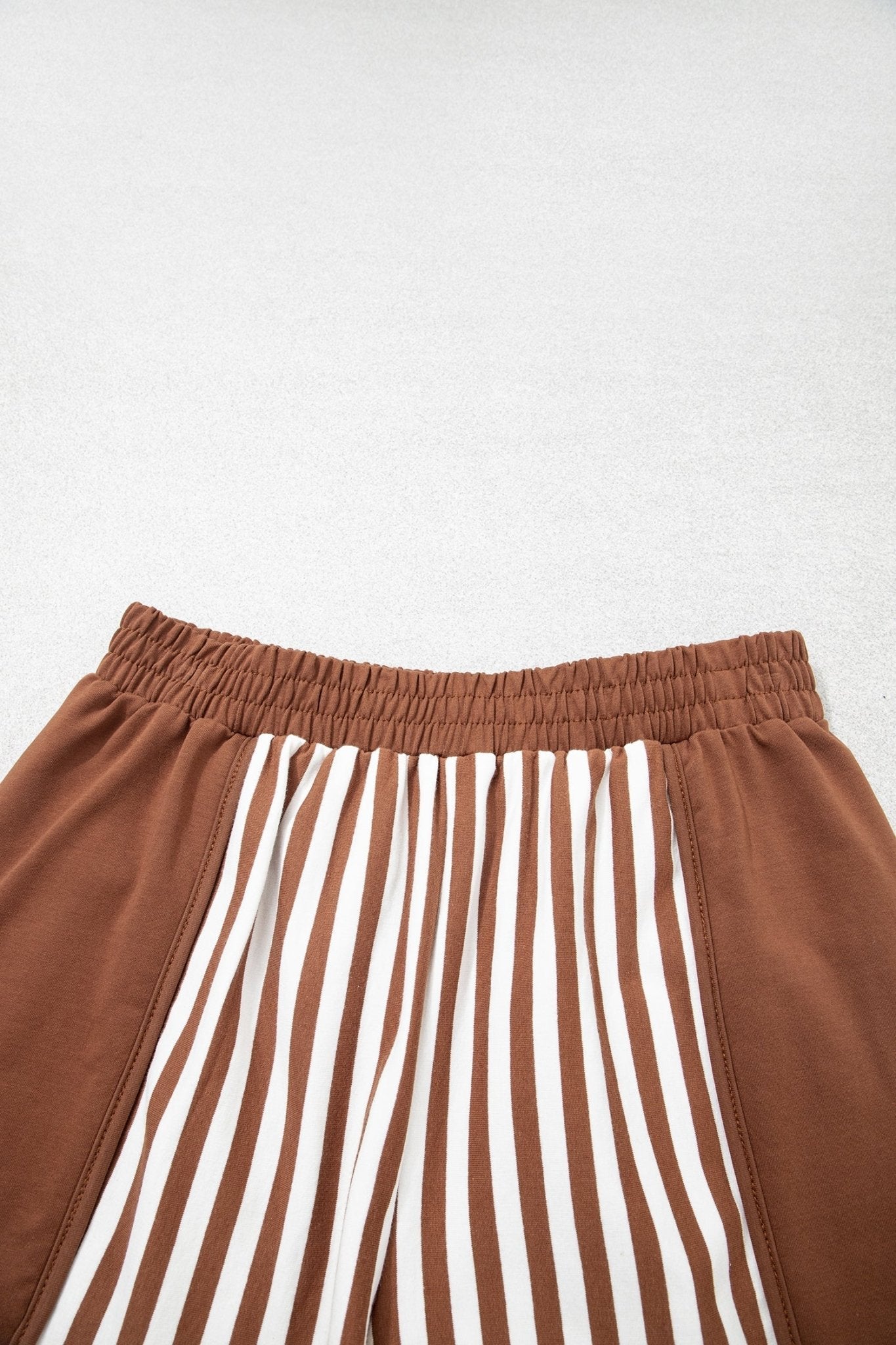 Stripe Patchwork Quarter Zip Sweatshirt & Shorts Set - Rooted & Reckless Co.