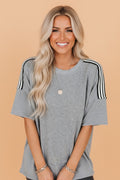 Stripe Patchwork Raw Edge Oversize Tee - Rooted & Reckless Co.
